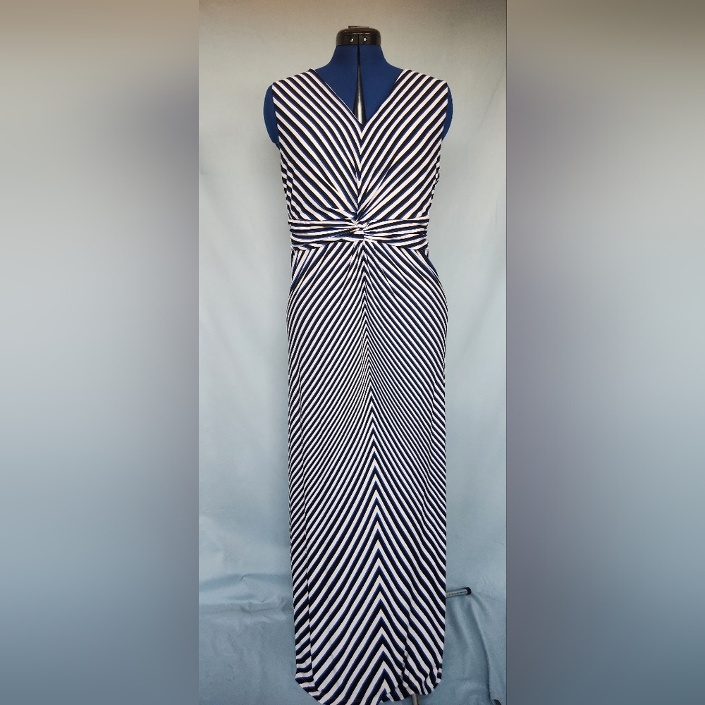 Chico's Stripe Twist Knot Maxi Dress